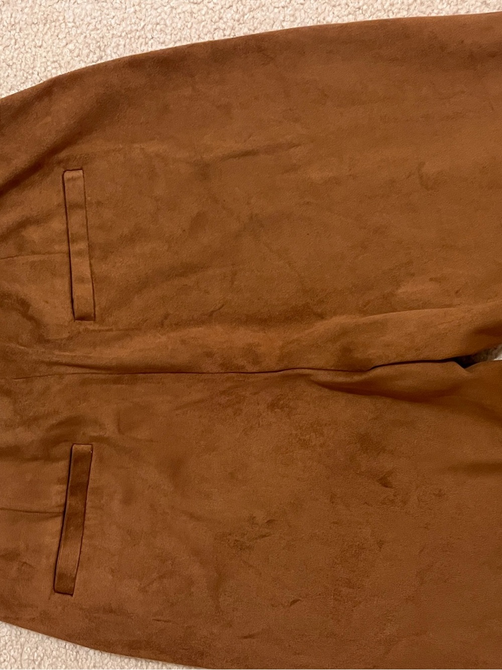 Brown Suede-Look Pants